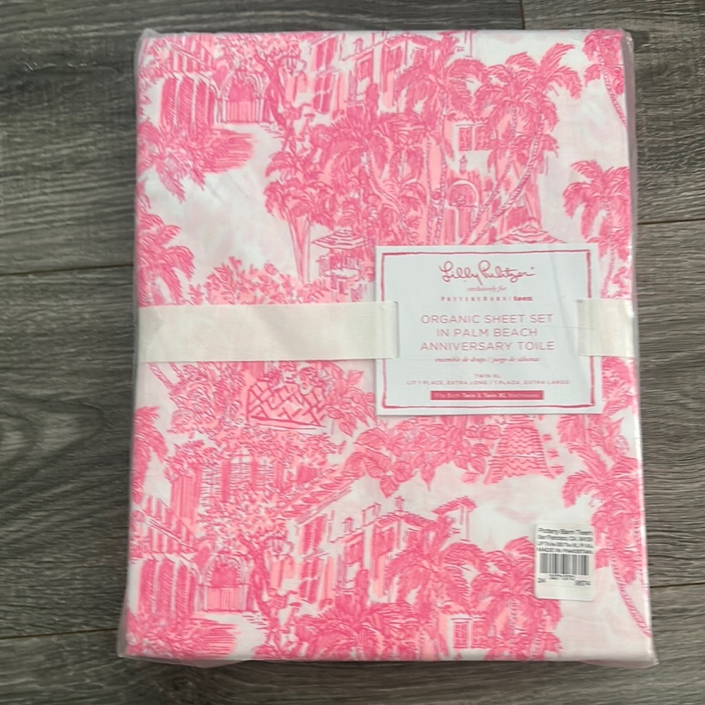 Lilly Pulitzer Palm Beach Anniversary Toile Organic Sheet Set